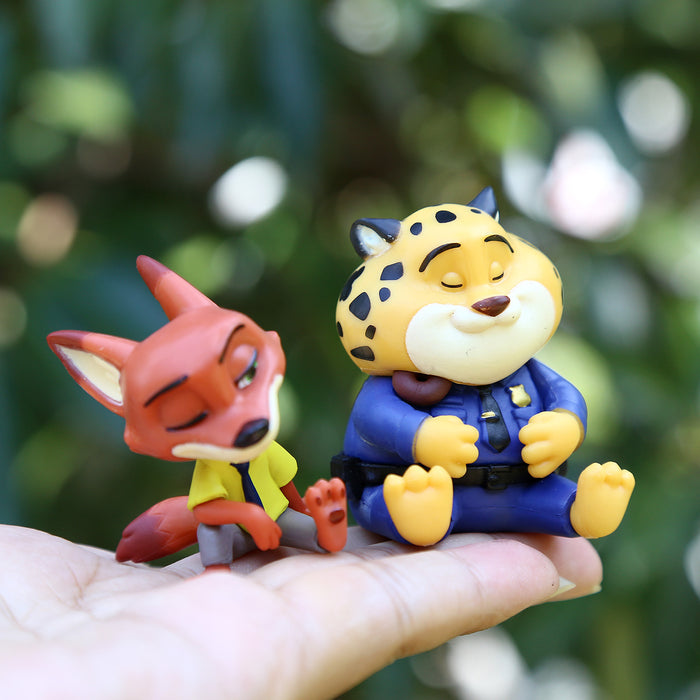 Wholesale 6 pcs Tilted-head realistic animal doll desktop or car decoration