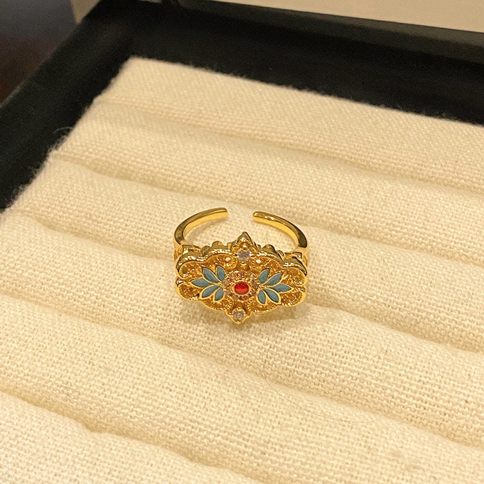 Wholesale Light Luxury Versatile Exquisite Drip Oil Ring Open Ring