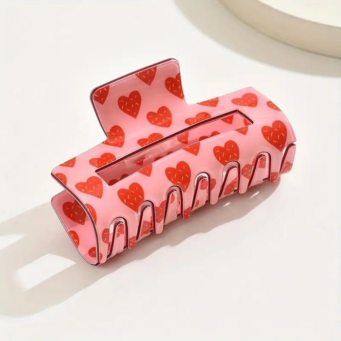 Wholesale Love Heart Acrylic Hair Clip – Sweet Ponytail Gripper MOQ≥2