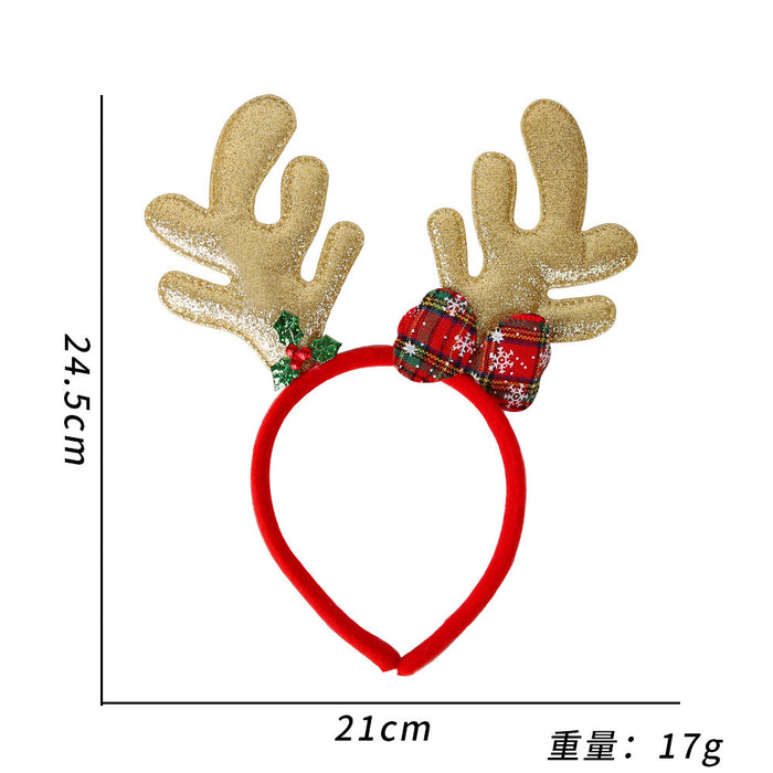 Wholesale Plastic Christmas Headbands With Antler And Star Design For Kids Party Hair Accessory