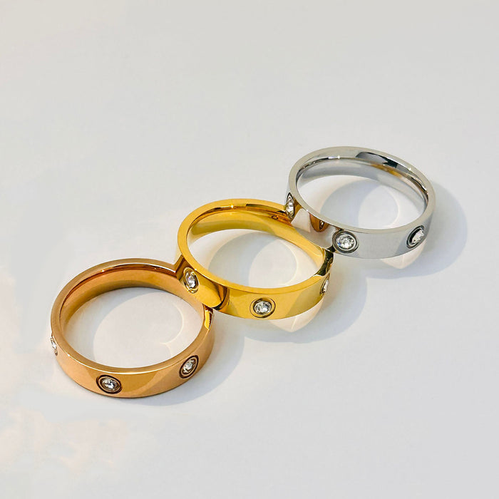 Wholesale Titanium steel ring, female fashion personality trend, niche design, refined food ring, couple pairing ring