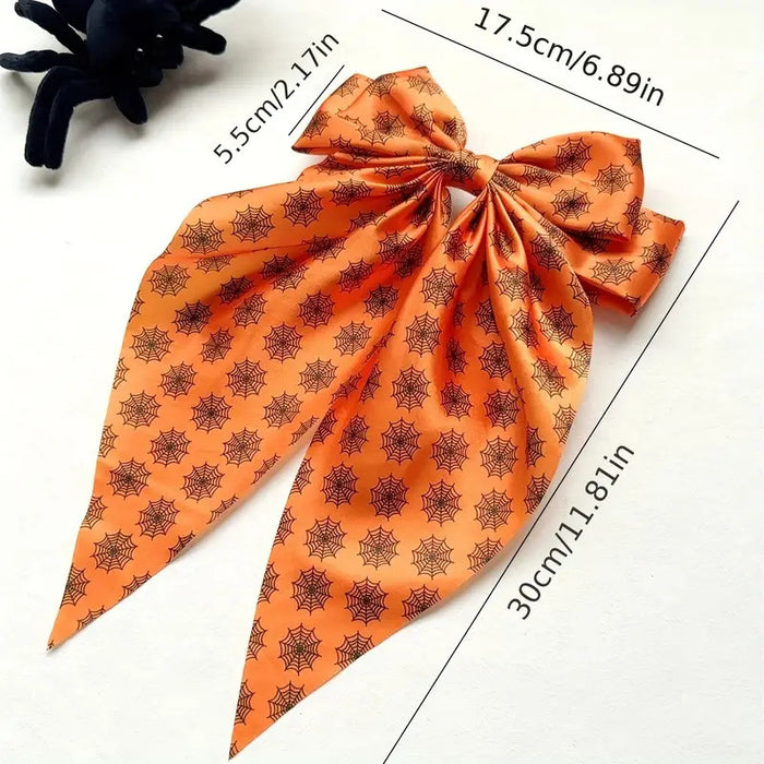 Wholesale  Hair Accessories Ghost  Web Streamer Spring Clip Pumpkin Hair Clip Fabric Print Clip Party Dress up