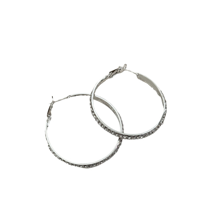 Wholesale New Full Diamond Circle Ear Buckle Full Diamond Personalized Charm Inlaid Diamond Jewelry Earrings Wholesale