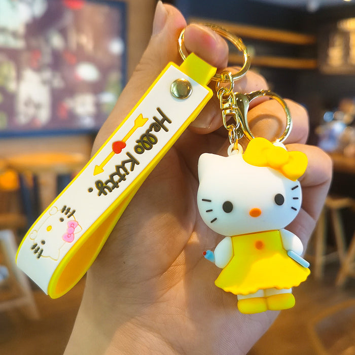 Wholesale Cartoon Keychain Cute  Cat School Key Chain Men's and Women's Bag Small Pendant