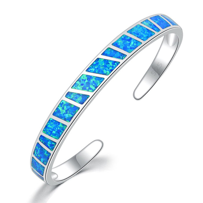 Wholesale Alloy Blue Square Stripe Bracelet JDC-BT-JuC001