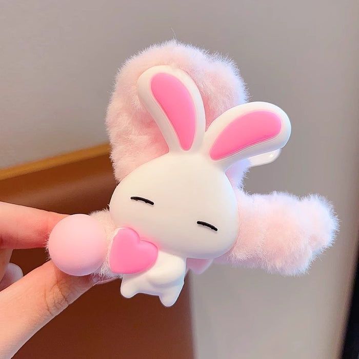 Wholesale Large plush claw clip,  brown color