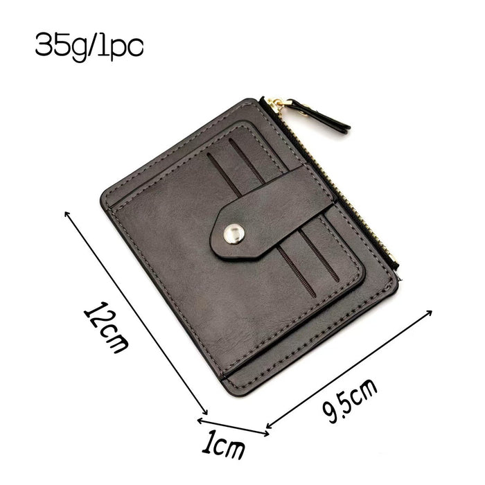 Wholesale Chic Solid Color Card Holder Wallet PU Leather Black Daily Matching Resale MOQ≥2