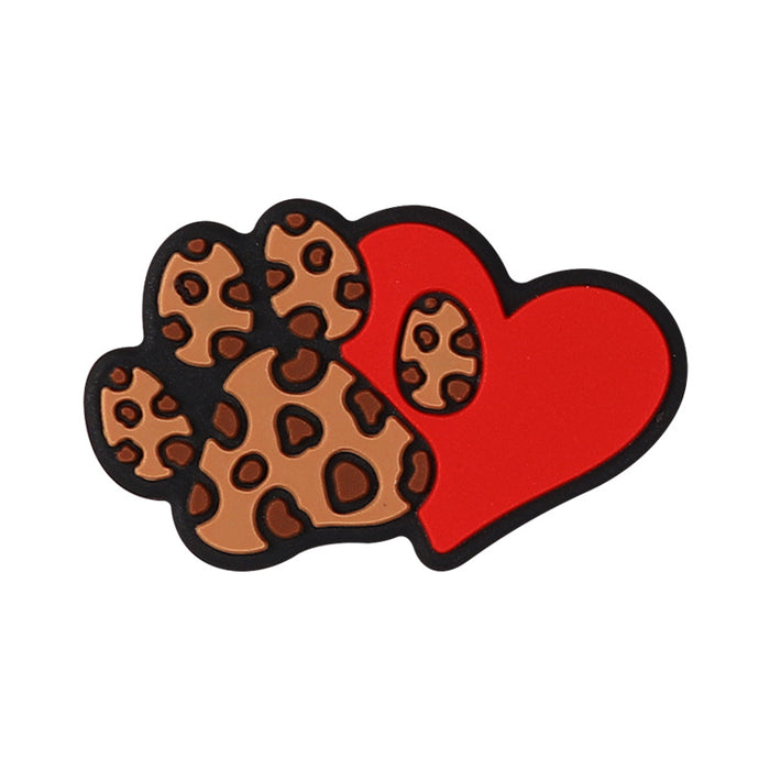 Wholesale 20pcs Silicone Beaded Pen Accessories Dropping Glue Leopard Dog Mom Silicone Beads DIY Bracelet Decorations Alphabet Beads