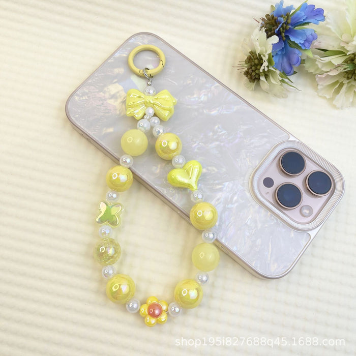 Wholesale Flocked Baseball Cap Colorful Beaded Mobile Phone Chain Keychain Bag Doll Pendant Accessories