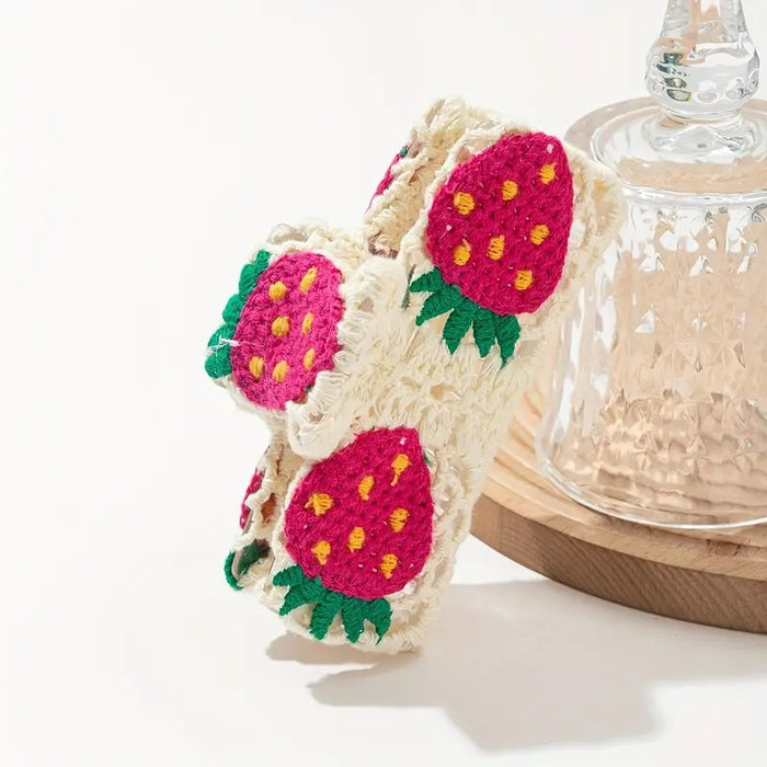 Wholesale Knitted Crochet Strawberry Hair Clip