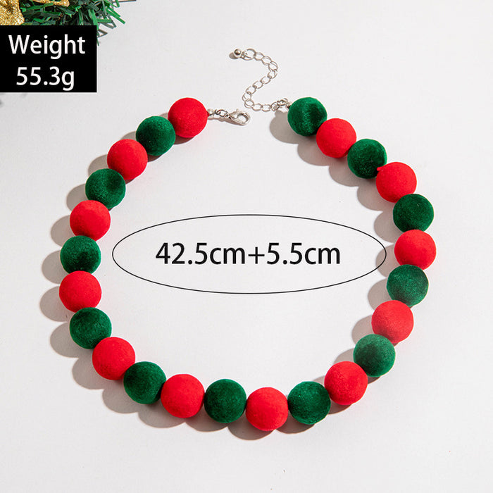Wholesale Acrylic Beaded Choker Necklace Colorful Pom-Pom Design Fashion Jewelry Accessory MOQ≥2