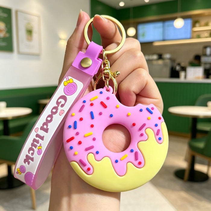 Wholesale Silicone PVC Cute Ice Cream Donut Keychain Pendant Bag Charm