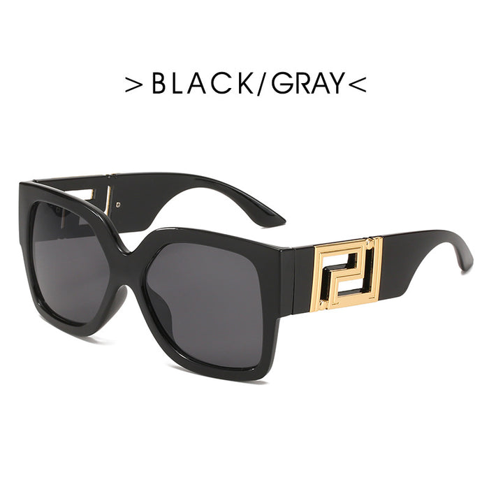 Wholesale Frame trendy sunglasses for women, square wide leg personalized sunglasses for men, internet famous street photography glasses