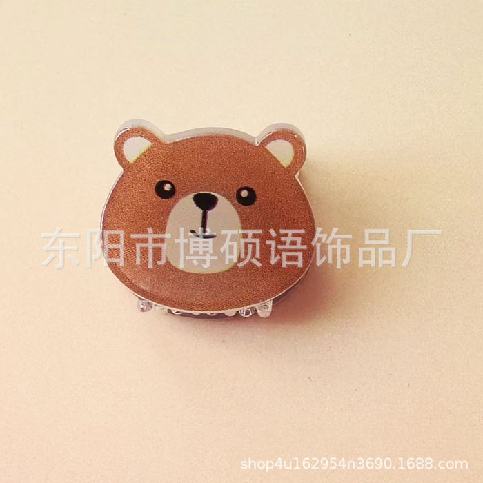 Wholesale Amazon hair clip high-end exquisite side clip back of the head mini bear leopard print hair clip