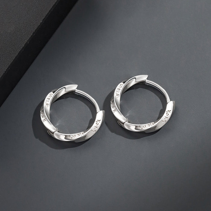 Wholesale Pure silver earrings with niche design, high-end feel, personalized letter ear buckle