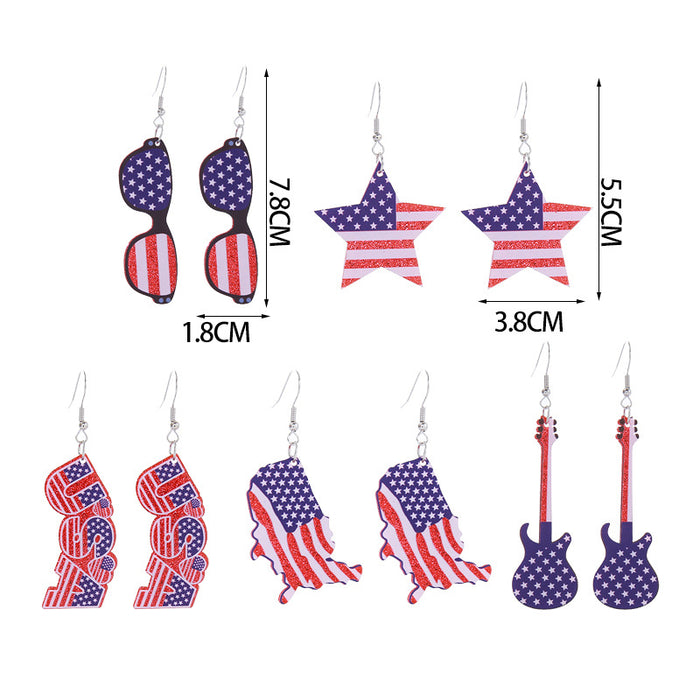 Wholesale Acrylic American Flag Earrings JDC-ES-ChouTteng014