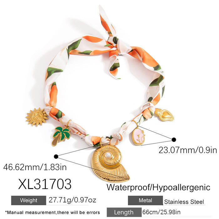 Wholesale Titanium Steel Necklace  Gold Accessible Luxury High-End Sun Flower Silk f Titanium Steel Color-Preserving Clavicle Chain Necklace