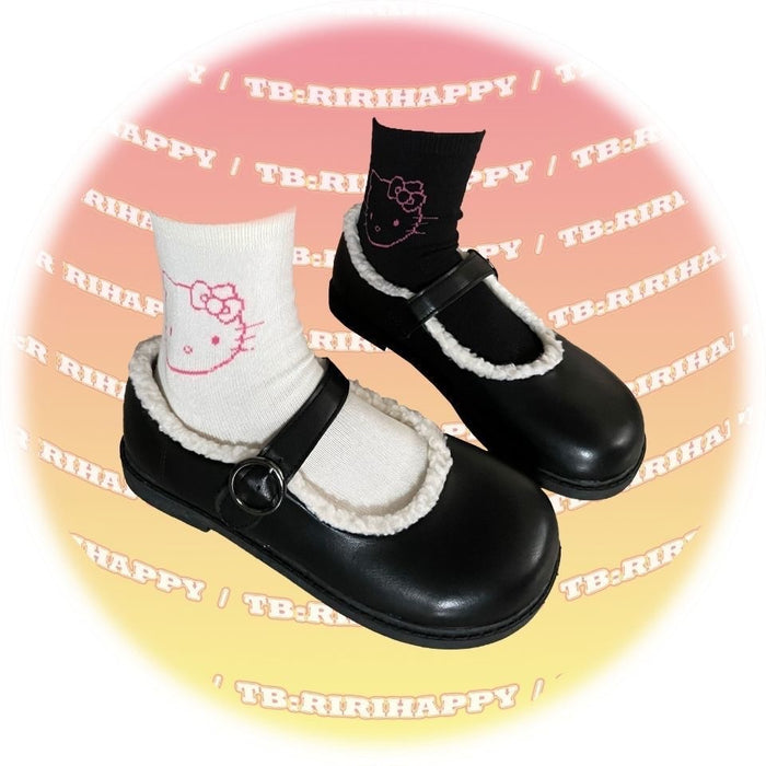 Wholesale Three-Color Polyester-Cotton Mid-Calf Cartoon Socks