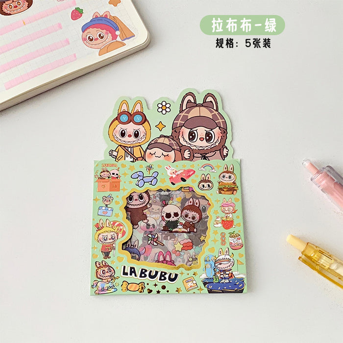 Wholesale Cute Cartoon PET Sticker Pack 5 Sheets Waterproof DIY Journal Scrapbook Decorative Accents