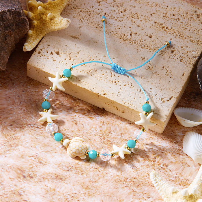 Wholesale Bohemian Sea Star Shell Beaded Bracelet Summer Beach Vacation Jewelry Accessory