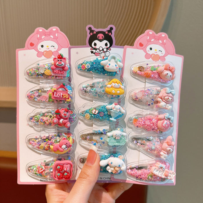 Wholesale Children's Quicksand Cartoon Resin Hairpin JDC-HC-Qinwen002