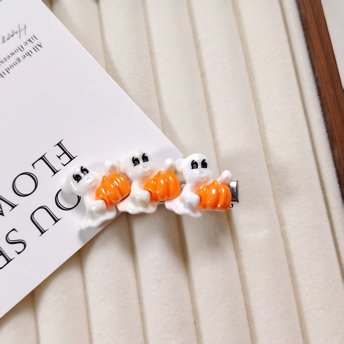 Wholesale Resin  Alligator Hair Clips Pumpkin Ghost Witch Hat For Kids Party