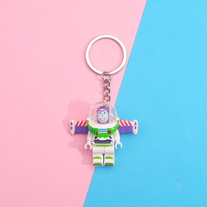 Wholesale of Cute Building Block Plastic Keychains JDC-KC-QMou022