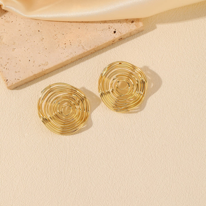 Wholesale Versatile and personalized round threaded thread wrapped earrings