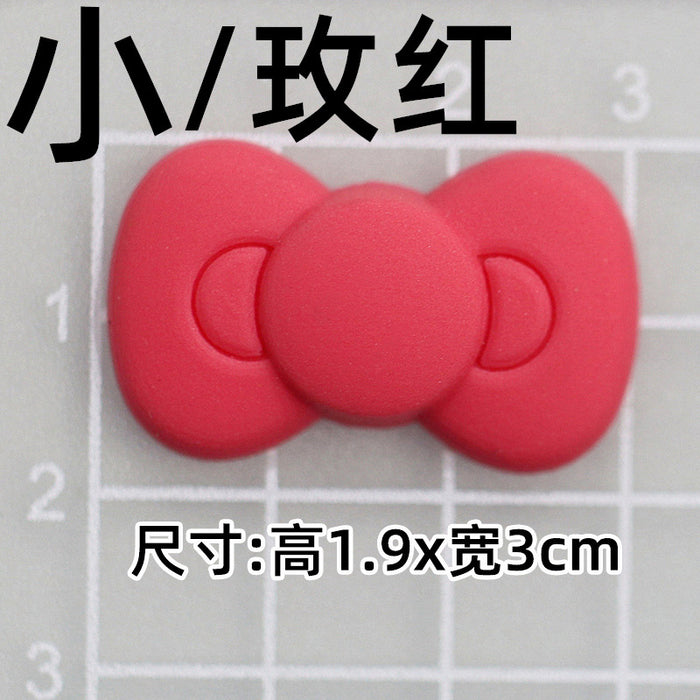 Wholesale 10pcs Cat Bow PVC Soft Adhesive Patch Mobile Phone Case Hole Slippers Accessories Water Cup Accessories