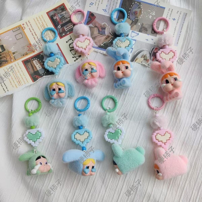 Wholesale Mini Flocking Cute Grain Diy Mobile Phone Keychain JDC-KC-JS002