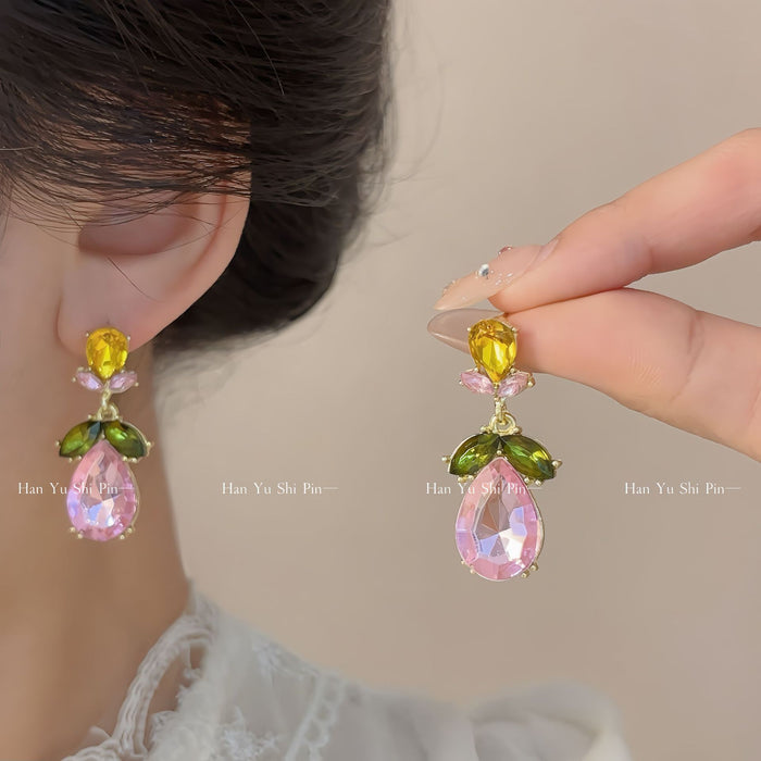 Wholesale Women's Flower Leaf Water Drop choker necklace Earrings suit
