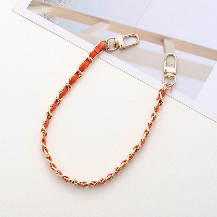 Wholesale Pearl Handheld Chain DIY Mobile Phone Case Accessories Metal Chain Keychains JDC-KC-GL003