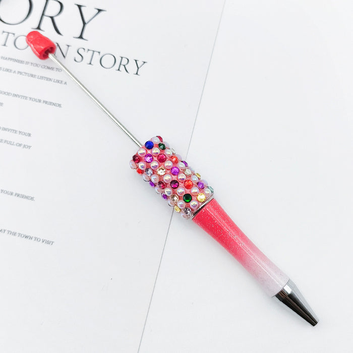 Wholesale Beadable Pens Gradient Color Candy Applied Diamond Pearl Beadable Pen JDC-PN-ShuY008