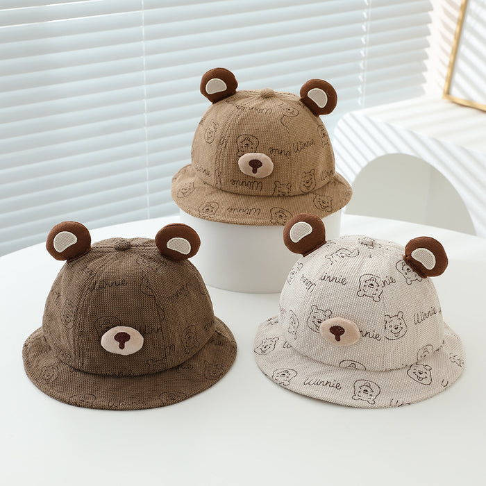 Wholesale Fleece Lined Kids Bucket Hat With Bee Pattern Autumn Casual Chic