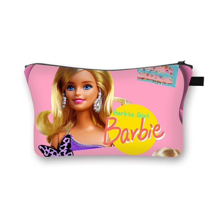 Wholesale Pink Princess Cosmetic Bag Kids Cosmetic Bag Portable Polyester Storage Bag JDC-CB-YiLan001