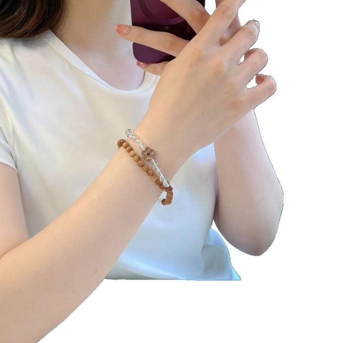 Wholesale White crystal double circle bracelet, bracelet, bracelet, jewelry plate, fashionable accessories for playing