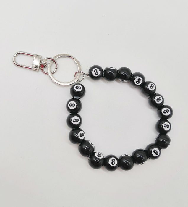 Wholesale Alloy Door Buckle Black 8 Dice Lanyard Ins Phone Chain Keychain Pendant Bag Water Bottle Lanyard Accessory