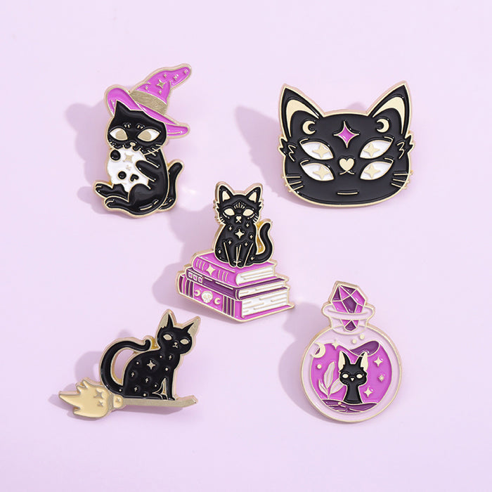Wholesale Zinc Alloy Purple Romantic Brooch Set Dreamy Design Fashion Accessory