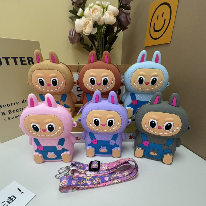 Wholesale Silicone Bag Cartoon Mobile Phone Bag Mini Bag Single Shoulder Rabu Messenger Bag Children's Coin Purse