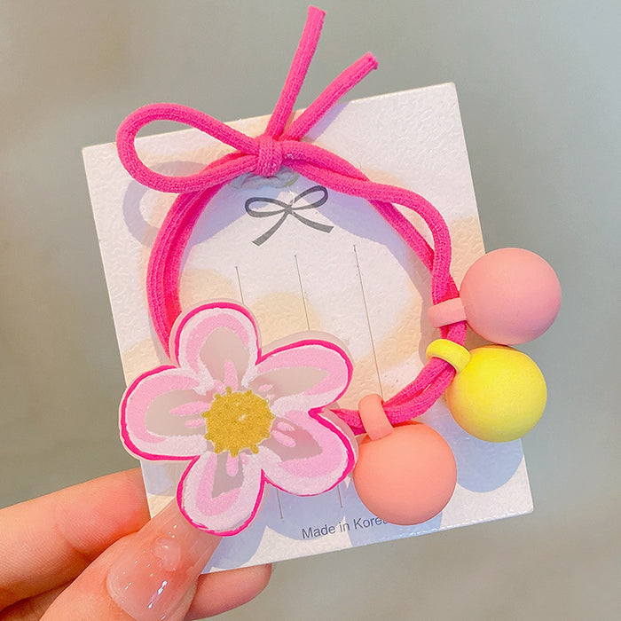 Wholesale Children's Hair Rope Cartoon Hair Rope Bear Hair Tie Cute Rubber Tendon Girls' Pony Tail Headwear Little Girls' Hair Ring Hair Accessories