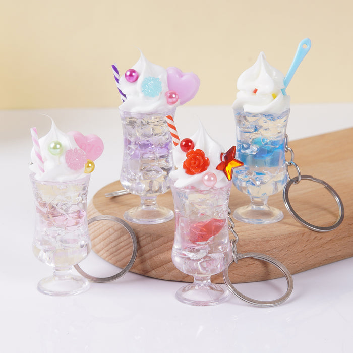 Wholesale Simulated Milk Tea Cup Pendant Fresh Style Keychain Bag Charm Modern Casual Accessory MOQ≥2