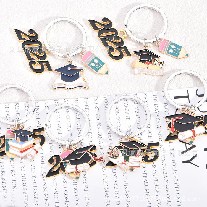 Wholesale bachelor cap book cap key chain graduation season gift key ring pendant