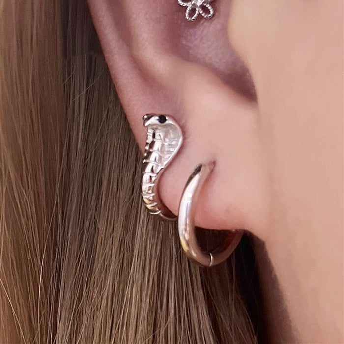 Wholesale Retro Cold style Cobra 925 earrings ear buckle