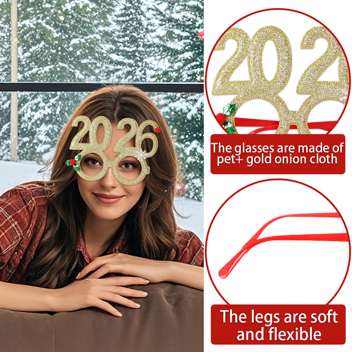Wholesale Christmas Glasses Creative Digital Funny Glasses Christmas Party Decoration New Year Photo Glasses Frame