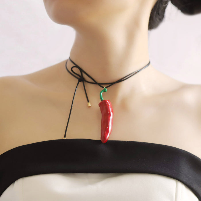 Wholesale pepper personality alloy enamel simulation fruit and vegetable pendant