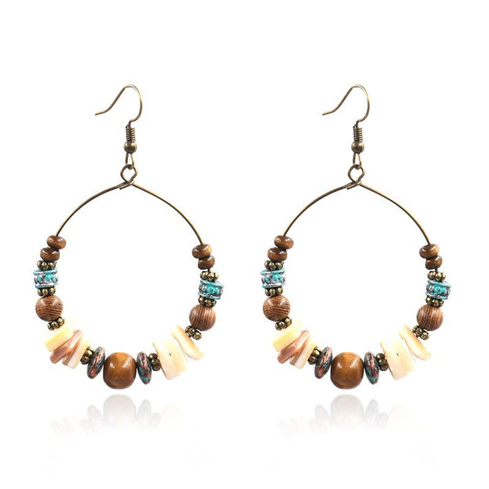 Wholesale Alloy Bohemian Retro Ethnic Style Su Long Earrings JDC-ES-Gumi001