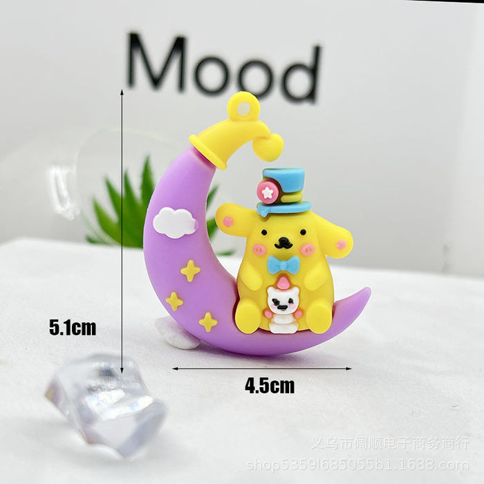 Wholesale Cartoon Sitting Moon Keychain Doll Pendant Keychain Pendant Birthday Gift