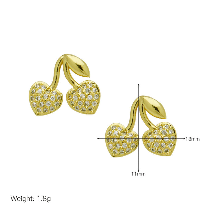 Wholesale Fruit strawberry cherry color drop oil earrings