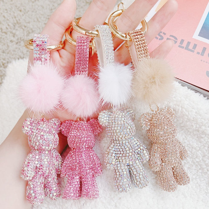 Wholesale Diamond Keychain Cute Cartoon Pendant JDC-KC-NaiLi001