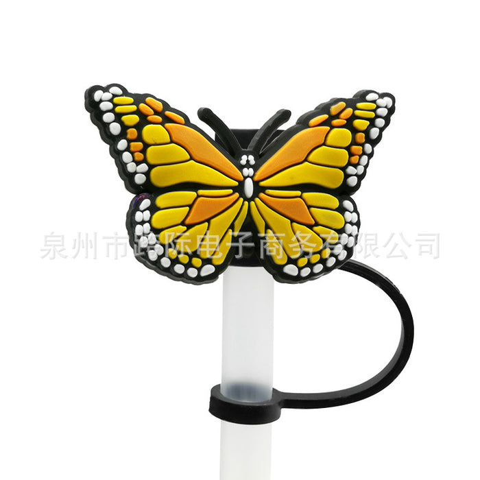 Wholesale 10pcs Silicone Butterfly Style Straw Cover JDC-SCR-KuaJ009